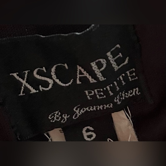 Xscape Black Ruched V-Neck Mini Dress - Picture 6 of 6